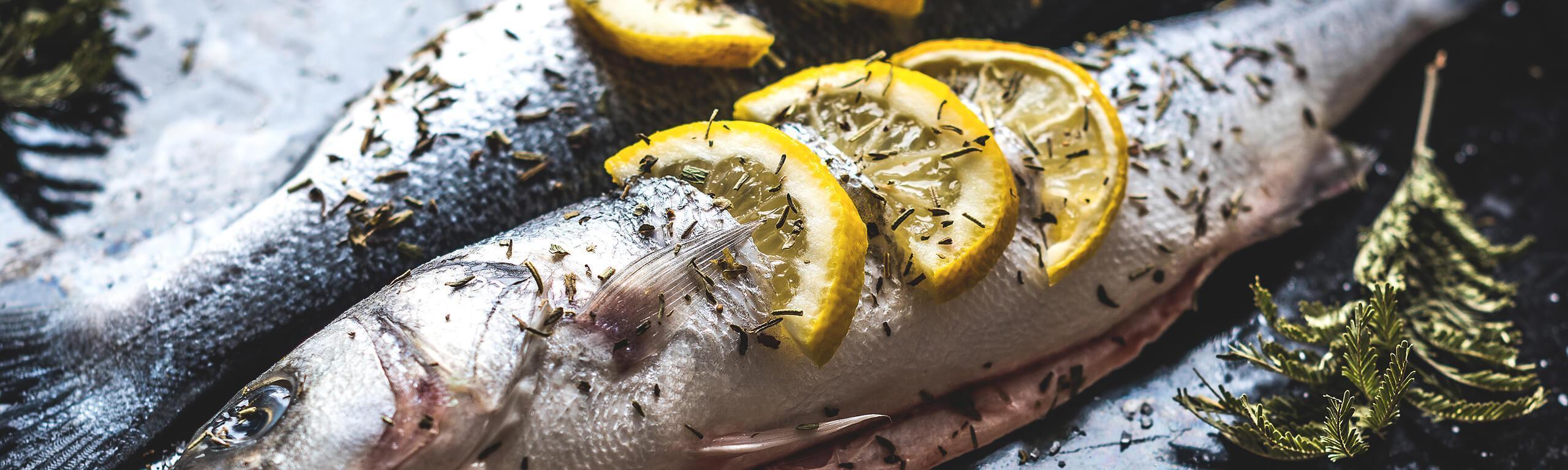 Steamed Wild Trout with Puy Lentils and an Avocado Salad